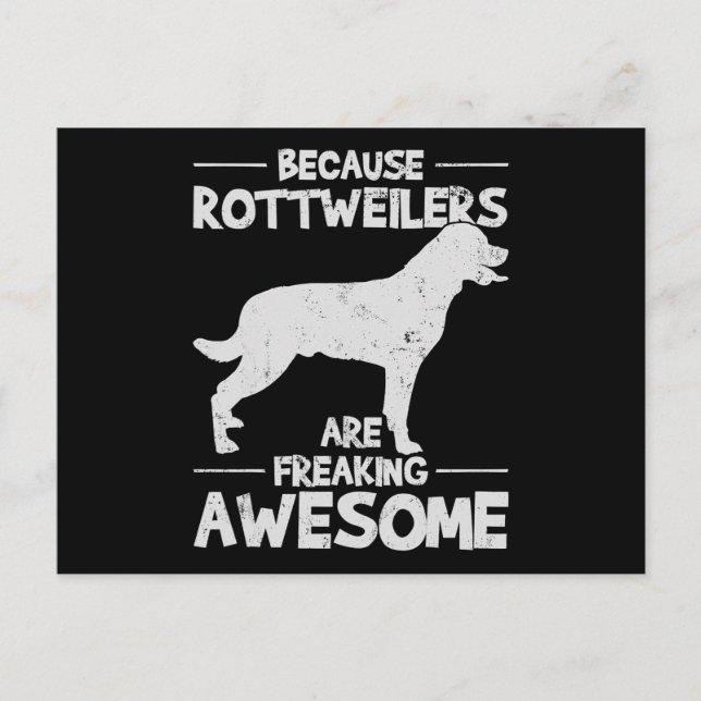 Cartão Postal De Festividades Camiseta Rottweiler (Frente)