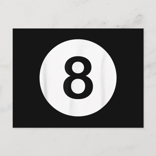 Cartão Postal De Festividades Camisetas de Salão de Bilhar 8 Ball, Presente para (Frente)