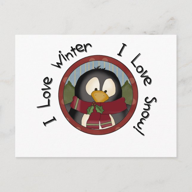 Cartão Postal De Festividades Camisetas e presentes de Natal de Pinguim (Frente)