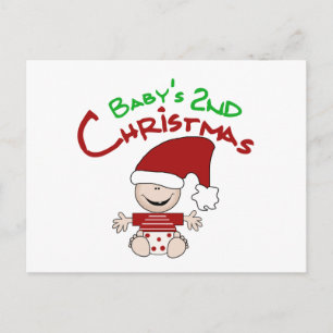 Cartão Postal De Festividades Camisetas e presentes de Natal de segundo bebê