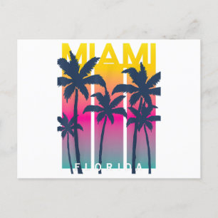 Cartão Postal De Festividades Camisetas Gráficas De Design legal De Miami Flórid
