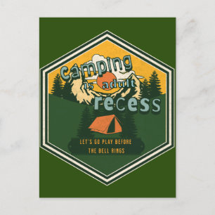 Cartão Postal De Festividades Camping é Adulto Recess, Vamos Go Play