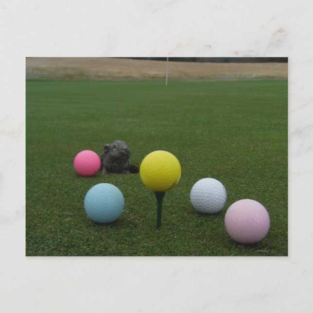 Cartão Postal De Festividades campo de golfe da montanha páscoa (Frente)