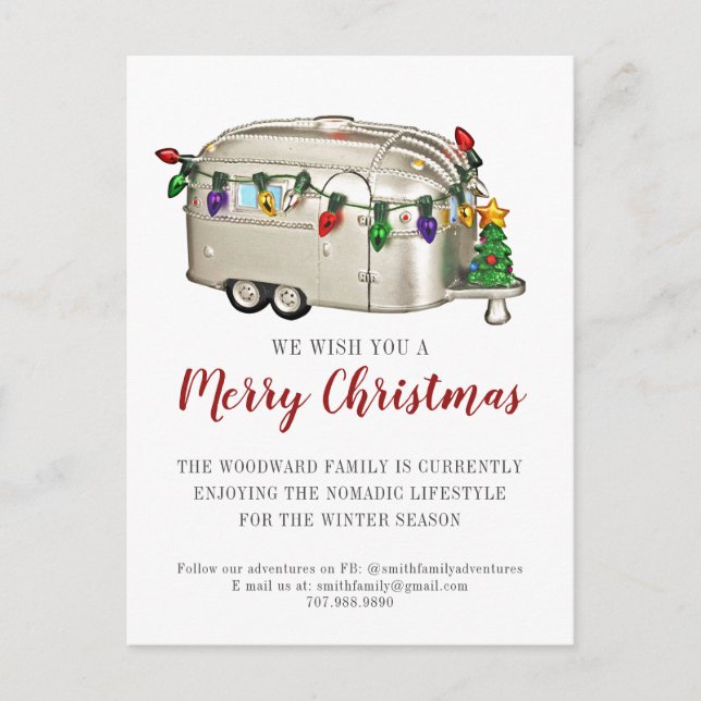 Cartão Postal De Festividades Campos Felizes De Natal Saudando Na Estrada (Frente)