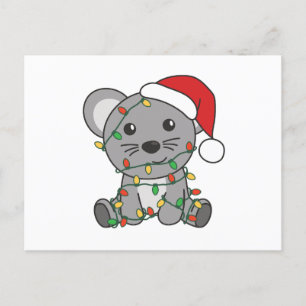 Cartão Postal De Festividades Camundongos de Natal de Rato