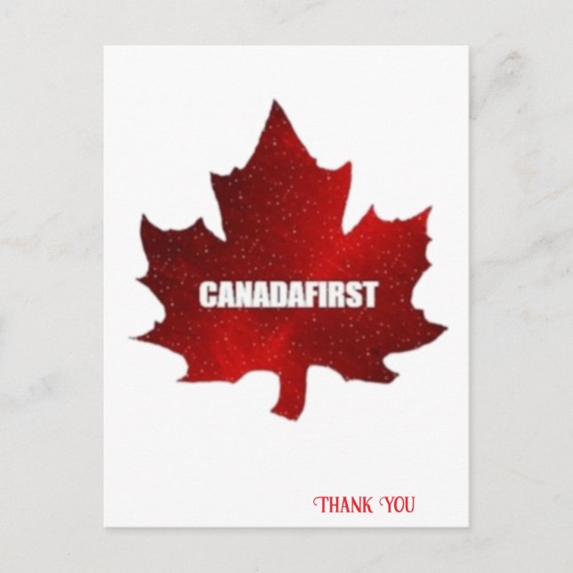 CARTÃO POSTAL DE FESTIVIDADES CANADAFIRT MAPLE LEAF (Frente)
