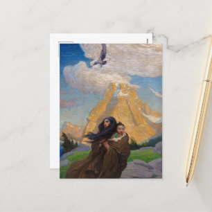 Cartão Postal De Festividades Canção da águia que colabora com a tempestade