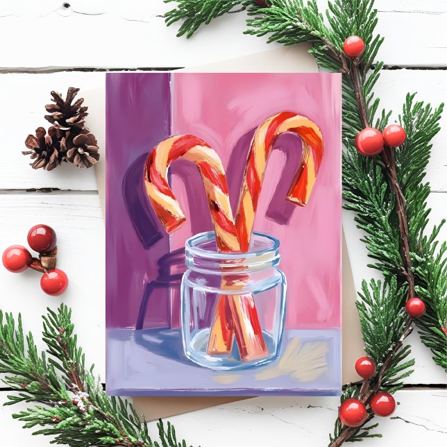 Cartão Postal De Festividades Candy Canes | Natais vintages (Criador carregado)