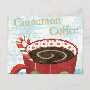 Cartão Postal De Festividades Caneca do feriado com café da canela