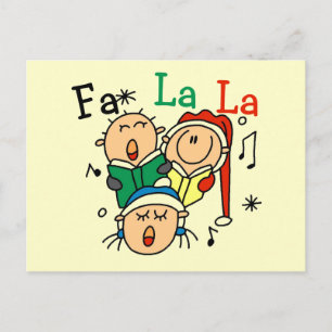 Cartão Postal De Festividades Cantando Camisetas de Natal e presentes