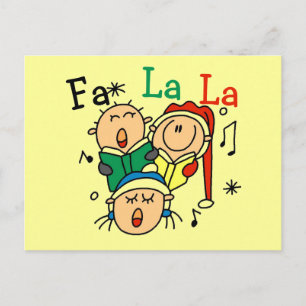 Cartão Postal De Festividades Cantando Camisetas de Natal e presentes