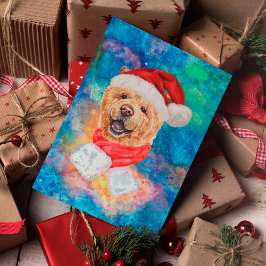 Cartão Postal De Festividades Cão da Raça Chow Chow Natal
