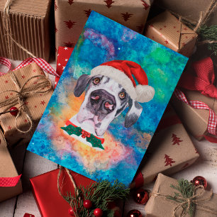 Cartão Postal De Festividades Cão da Raça Great Dane Natal
