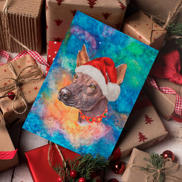 Cartão Postal De Festividades Cão da Raça Sem Pelo Mexicano Natal