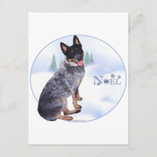 Cartão Postal De Festividades Cão de Gado Australiano Noel