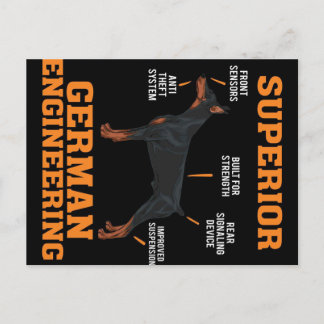 Cartão Postal De Festividades Cão Doberman Artístico Superior Alemão de Engenhar