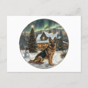 Cartão Postal De Festividades Cão German shepherd de Natal