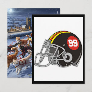 Cartão Postal De Festividades Capacete Glória Gridiron com Bandeira dos EUA
