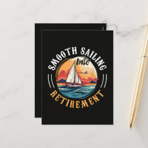 Cartão Postal De Festividades Capitão Navegando Suavemente para a Aposentadoria