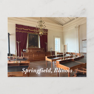 Cartão Postal De Festividades Capitólio estadual antigo em Springfield, IL