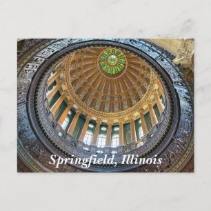 Cartão Postal De Festividades Capitólio estadual de Illinois em Springfield