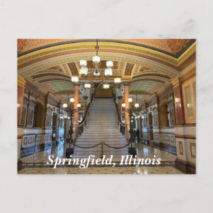 Cartão Postal De Festividades Capitólio estadual de Illinois em Springfield