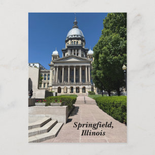 Cartão Postal De Festividades Capitólio estadual de Illinois em Springfield