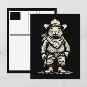 Cartão Postal De Festividades capivara cowboy