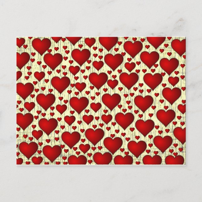 Cartão Postal De Festividades Cardíaco de ataque vermelho bonito dos namorados (Frente)