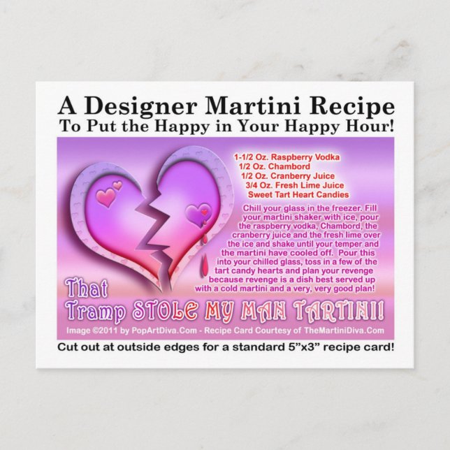 Cartão Postal De Festividades Carimbo Roubou Meu Homem Tartini Namorados Martini (Frente)