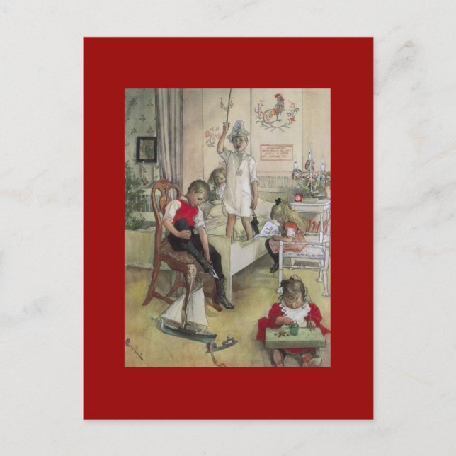 Cartão Postal De Festividades Carl Larsson Manhã De Natal 1894 (Frente)