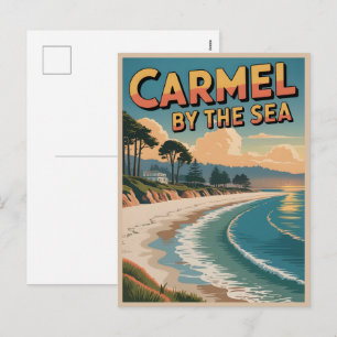 Cartão Postal De Festividades Carmel à beira-mar praia califórnia costa pacífica