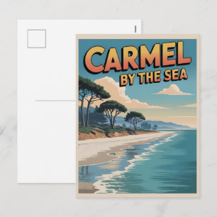 Cartão Postal De Festividades Carmel à beira-mar praia califórnia costa pacífica