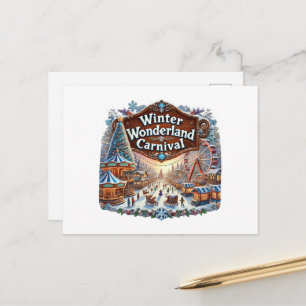 Cartão Postal De Festividades Carnaval de inverno festivo