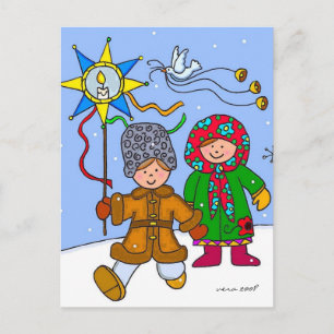 Cartão Postal De Festividades Caroleiros de Natal Ucranianos