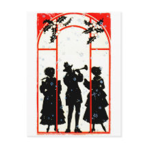 Carolers de Natal Silhouette 1920