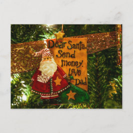 Cartão Postal De Festividades Caros Papais noeis Enviam Dinheiro