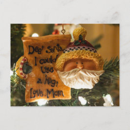 Cartão Postal De Festividades Caros Papais noeis Eu Poderia Usar Um Abraço