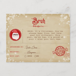 Cartão Postal De Festividades Carta de Natal para Telegrama de Natal de Adolesce