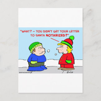Cartão Postal De Festividades carta de natal santa claus notarizada