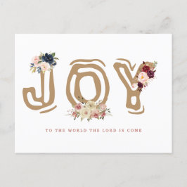 Cartão Postal De Festividades carta floral Joy Christmas — Cartão de Natal de sa