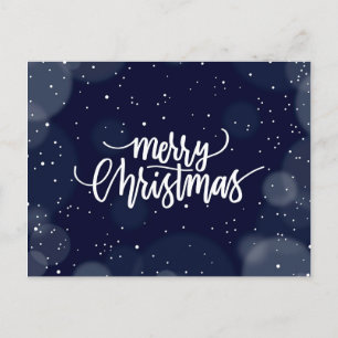 Cartão Postal De Festividades Cartão Azul de Natal Merry Original