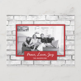 Cartão Postal De Festividades Cartão com fotos de Feriado de Muro Brick White pa