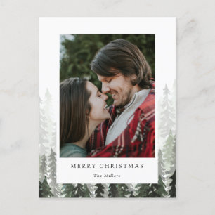 Cartão Postal De Festividades Cartão com fotos de Férias da Floresta dos Pinos