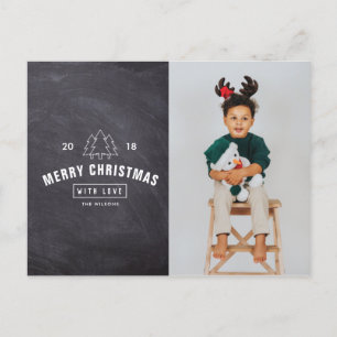 Cartão Postal De Festividades Cartão com fotos de Natal do Logotipo do Quadro