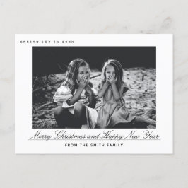 Cartão Postal De Festividades Cartão com fotos de Natal e Feliz ano novo Moderno