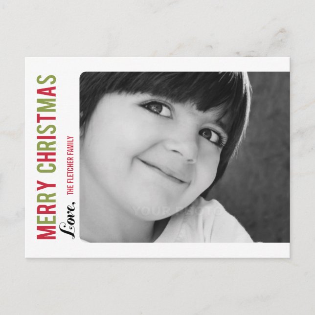 Cartão Postal De Festividades Cartão com fotos de Natal/ Feriado de Mensagem Sim (Frente)