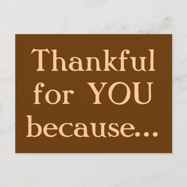 Cartão Postal De Festividades Cartão da acção de graças (Frente)