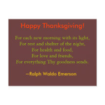 Cartão da acção de graças