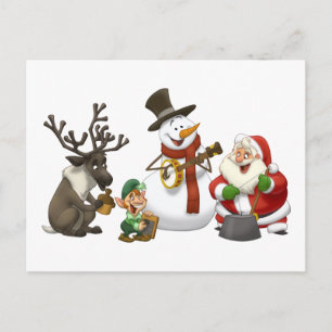 Cartão Postal De Festividades Cartão da banda de jarro do Natal